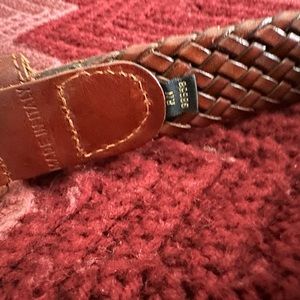 Braided Italian leather belt